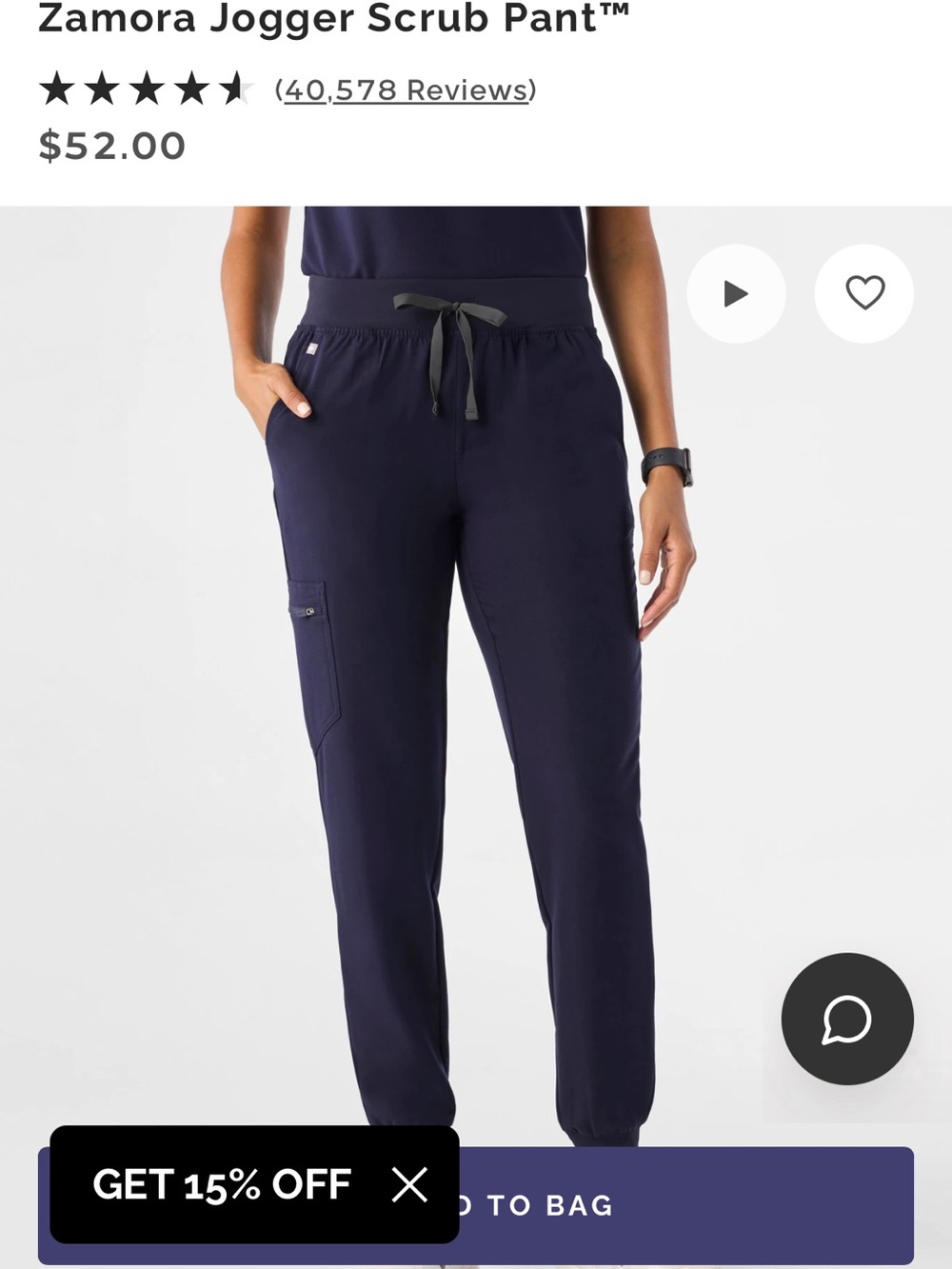 Figs Zamora Jogger Scrub Pant - Navy